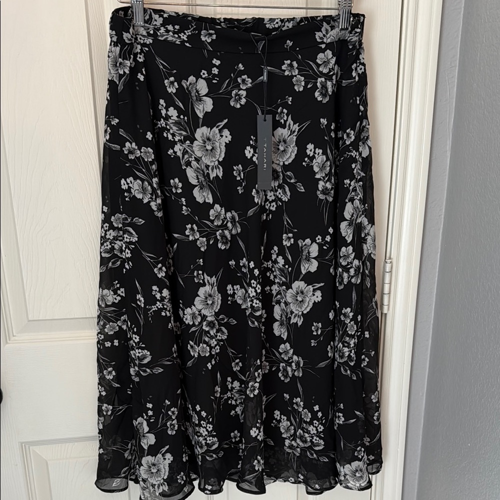 Floral Black and White Women's Skirt